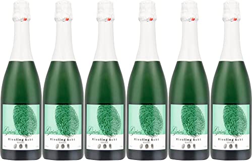 6x Riesling Sekt trocken Komplex traditionelle Flaschengärung 2020 - Gries, Pfalz - Weißwein von Gries