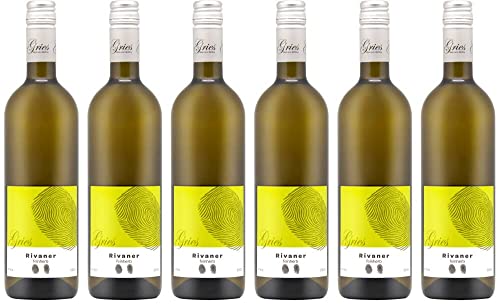 6x Rivaner feinherb Brillant 2022 - Gries, Pfalz - Weißwein von Gries