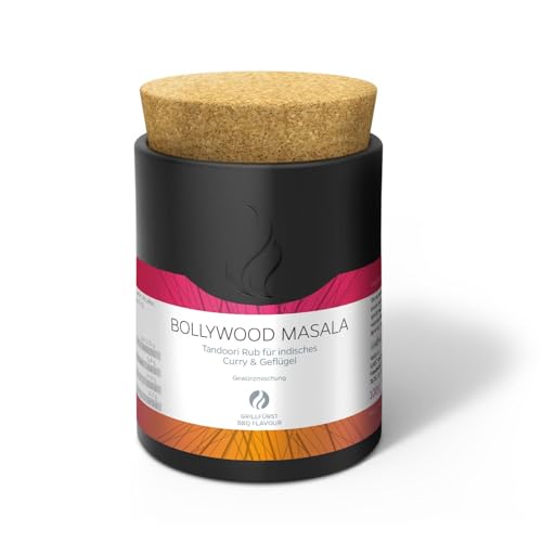 Grillfürst Bollywood Masala, Tandoori-Gewürzmischung – 100g, Hochwertige Keramikdose mit Korkdeckel, Authentischer Geschmack für Grillgerichte und Curry von Grillfürst