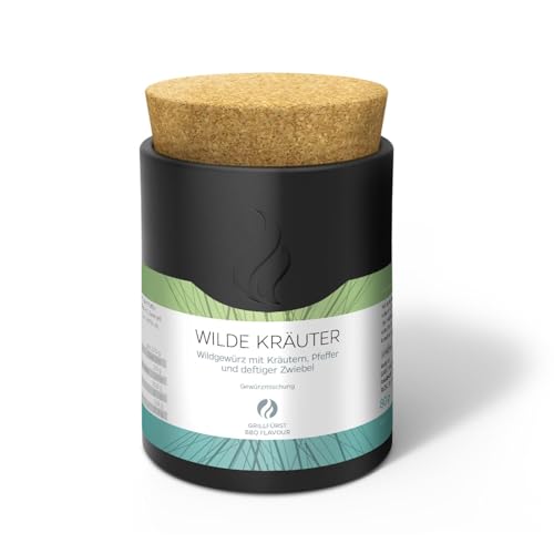Grillfürst Wilde Kräuter, Wild-Gewürzmischung – 80g, Hochwertige Keramikdose mit Korkdeckel, Ideal für Lammgerichte und Braten, Gewürzmischung zum Grillen von Grillfürst