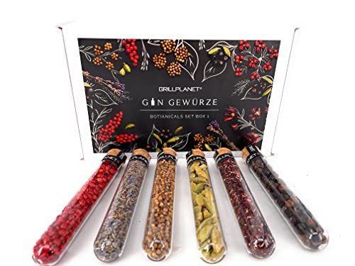 Gin Gewürze Tasting Box im Karton Botanicals Set von GRILLPLANET