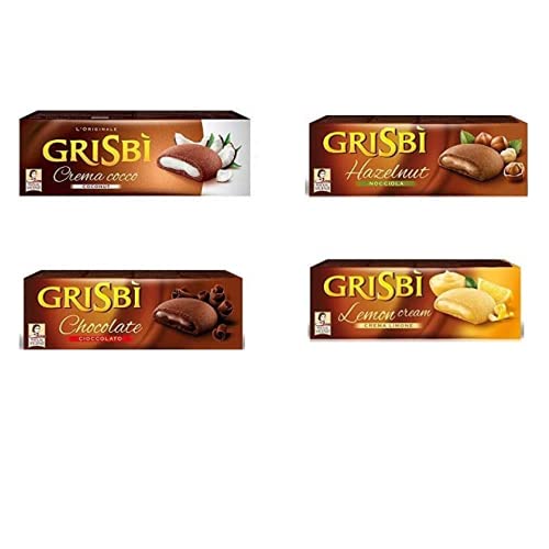 TESTPAKET Vicenzi Grisbi Zitrone-Haselnuss-Schokolade-Kokosnuss (4 x 150g) von Grisbi
