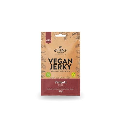 Vegan Jerky • Teriyaki • Veganes Trockenfleisch im Set (240g (8 x 30g)) von Grizzly Snacks