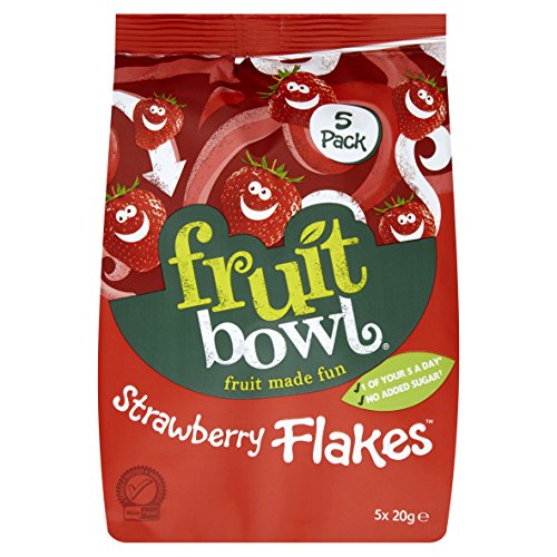 Fruitbowl Strawberry Fruit Flakes Multi-Packs 20 g (Pack of 6, Total 30 Bags) von GroceryCentre