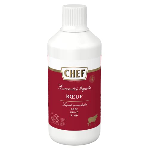 CHEF Flüssiges Konzentrat Rind, Geschmacksboost für Herzhafte Fleischgerichte, 100% Natürlicher Geschmack, 1er Pack (1 x 1L) von CHEF