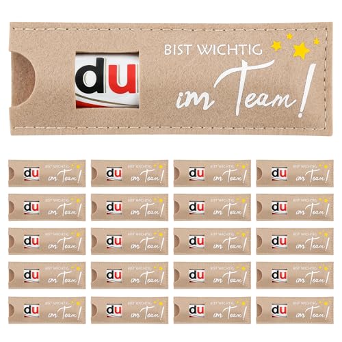 20 Stück "Du bist wichtig im Team" Hülle Filz Geschenke für Schokolade Verpackung für Kollegen Sportteam Freiwillige Familie Freunde (ohne Schokolade) von Grünara