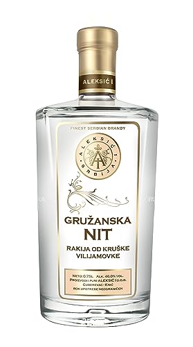 Williams Birnen Edelbrand- Gruzanska NIT - 0,75L (40% VOL), feinster serbischer Schnaps von Gruzanska Nit