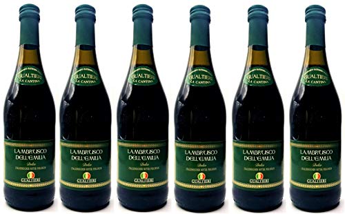Lambrusco rosso dolce Gualtieri Dell`Emilia IGT (6 X 0,75 L) - Vino Frizzante - Roter Süßer Perlwein 7,5% Vol. aus Italien von Gualtieri