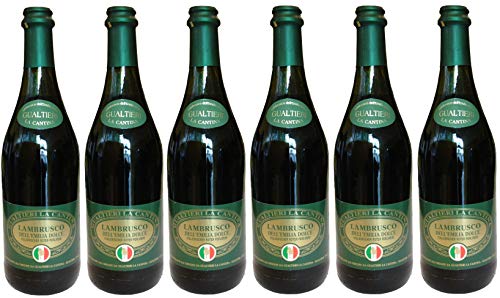 Sergioshop Lambrusco rosso dolce Gualtieri Dell`Emilia IGT mit Korkverschluss (6 x 0,75l) von Gualtieri