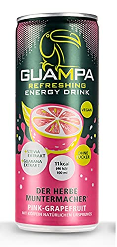 Guampa Energy Drink inkl. Pfand - Geschmacksrichtung Pink Grapefruit - ohne Zucker & wenig Kalorien! von Guampa