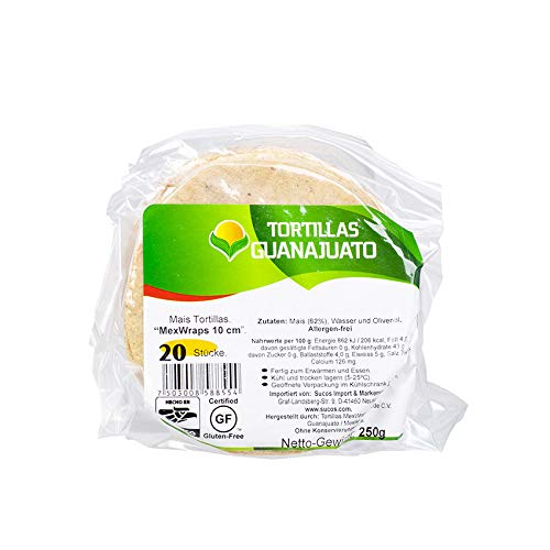 GUANAJUATO MexWraps - Mais Tortillas - Tortillas de Maíz, 10cm, 250g GUANAJUATO MexWraps - Mais Tortillas - Tortillas de Maíz, 10cm, 250g von Guanajuato
