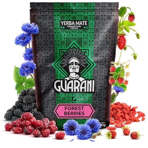 Guarani Forest Berries 0,5kg | Fruchtige Mate Tee 500g | Goji-Beeren, Preiselbeeren | Die Kraft des natürlichen Koffeins | Mate-Tee aus Paraguay von Guarani