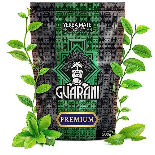 Guarani Premium - Mate Tee aus Paraguay - 500 g - Speziell ausgewählter Mate-Tee ohne Zusatzstoffe - Hohe Dosis von natürlichem Koffein-Enthält Vitamine, Mineralien, Antioxidantien, anregender Mate Tee von Guarani