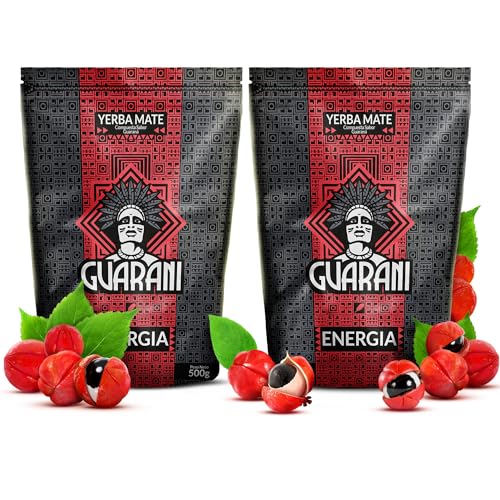 Mate Tee Guarani Energia Guarana Mate Tee 1000g Mate Tee aus Paraguay großes Paket Loser Tee (1000g(2 x 500g)) von Guarani