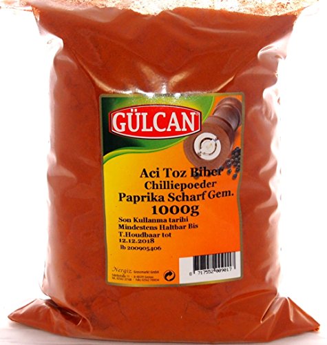Gülcan - Chilipulver - Paprikapulver scharf gemahlen - Aci toz biber (1000g) von Gülcan