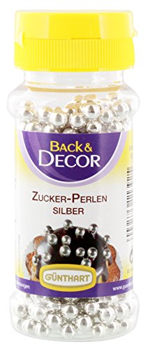 Günthart - Back&Decor Zucker-Perlen Silber Zucker-Streudekor - 85g von Günthart & Co. KG