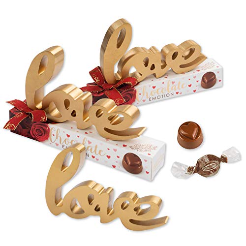Günthart 10 Stück | Holz-Dekoration | love auf Box | chocolate emotion | zum Valentinstag | für deine Liebsten von Günthart