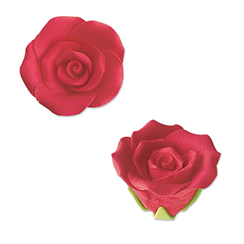 30 rote Rosen aus Feinzucker | 40mm | Tortendeko | Hochzeit von Günthart