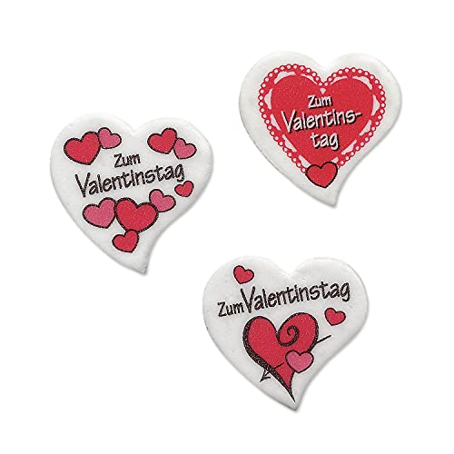 60 Tortendeko Herzen, klein, Zum Valentinstag, aus Dekormasse von Günthart