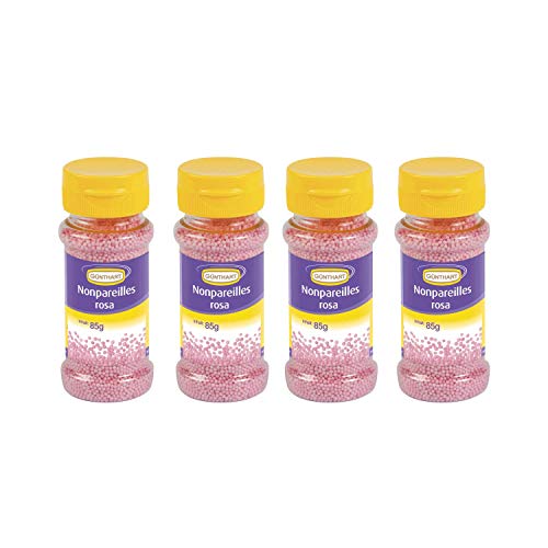 Günthart BackDecor | Streudekor, Nonpareilles rosa, 4er Pack (4 x 85 g) T von Günthart