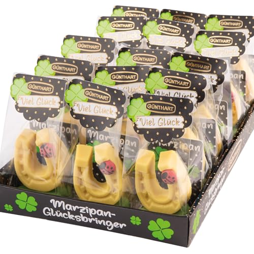 Günthart 30 Marzipan Hufeisen Glücksbringe im Cellophanbeutel einzeln verpackt mit je 30 g, 1er Set (900 gr) Günthart 30 Marzipan Hufeisen Glücksbringe im Cellophanbeutel einzeln verpackt mit je 30 g, 1er Set (900 gr) von Günthart