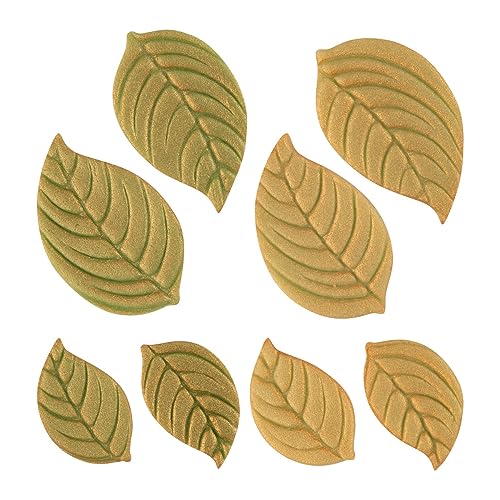 Günthart | 100 Marzipan-Blätter | antik und sortiert | in der Farbe grün, gelb, bronze | antik Glitzereffekt | passende Dekoration für jegliche Süßspeisen von Günthart