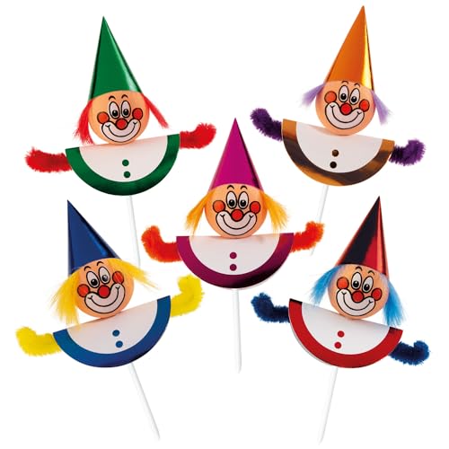 Günthart 100 Stück Chenille Einstecker Clowns zum Dekorieren für Gebäck | gemischt | Dekorationsartikel von Günthart