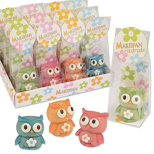 Günthart 12 Marzipan Eule im Cellophan Beutel in verschiedenen Farben blau, rot, grün, orange als passendes Geschenk, 1er Pack 276 g Günthart 12 Marzipan Eule im Cellophan Beutel in verschiedenen Farben blau, rot, grün, orange als passendes Geschenk, 1er Pack 276 g von Günthart