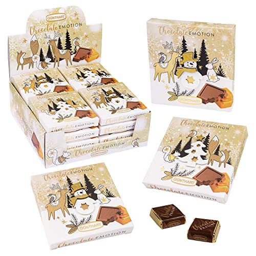 Günthart 16 Stück Pralinen Wintergeschenk mit verschiedene Motiven, Präsente mit Schokolade, 1er Pack (608 gr) von Günthart