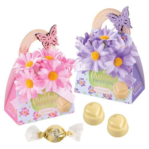Günthart 16 Stück Pralinentäschchen Blumenstrauch mit Schmetterling, gefüllt mit leckeren Pralinen, 1er Pack (720 gr) von Günthart