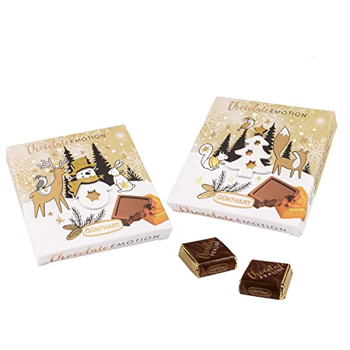 Günthart 2 Stück Pralinen Wintergeschenk mit verschiedene Motiven, Präsente mit Schokolade, 1er Pack (38 gr) von Günthart