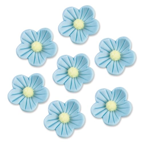Günthart 24 Stück blaue Zuckerblumen | essbare Feinzuckerblumen | Blütenform | Zuckerdekoration von Günthart