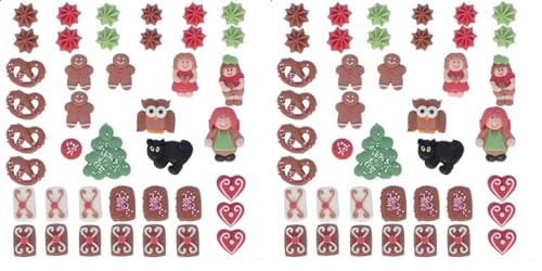 Günthart 41 Hexenhaus Figuren für ein Hexenhaus Lebkuchen Haus, DIY Set aus 41 Teile Zuckerfiguren, für das Hänsel und Gretel Märchen, Lebkuchenhaus, Knusperhaus Figuren, ROT, 1er Set (56 gr) von Günthart