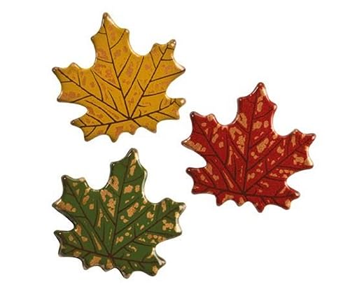 Günthart | 72 Herbstblätter | aus dunkler Schokolade | in drei verschiedenen Motiven | braun-gelb, braun-grün, braun-rot von Günthart
