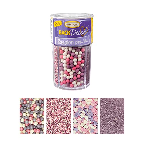Günthart BackDecor 8 Streudekor Passion | sortiert 150 g/Stück | aus Zucker | Motive: Herzen, Perlen, Glitzer-Zucker | geeignet zur Dekoration von Süßspeisen Günthart BackDecor 8 Streudekor Passion | sortiert 150 g/Stück | aus Zucker | Motive: Herzen, Perlen, Glitzer-Zucker | geeignet zur Dekoration von Süßspeisen von Günthart