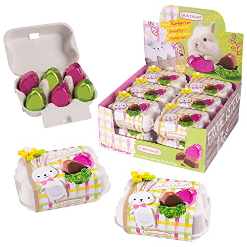 Günthart BackDecor | Günthart | 12 Mini-Eierkartons | mit bunten Pralineneiern in den Farben pink und grün | 6 Eier in einer Packung | geeignet zum Verschenken und selber Naschen Günthart BackDecor | Günthart | 12 Mini-Eierkartons | mit bunten Pralineneiern in den Farben pink und grün | 6 Eier in einer Packung | geeignet zum Verschenken und selber Naschen von Günthart