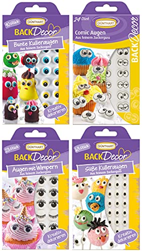 Günthart BackDecor – bunter Zuckeraugen Mix – Augen aus Zuckerguss – bunte Zuckeraugen, mit Wimpern, Kulleraugen, Comicaugen Günthart BackDecor – bunter Zuckeraugen Mix – Augen aus Zuckerguss – bunte Zuckeraugen, mit Wimpern, Kulleraugen, Comicaugen von Günthart