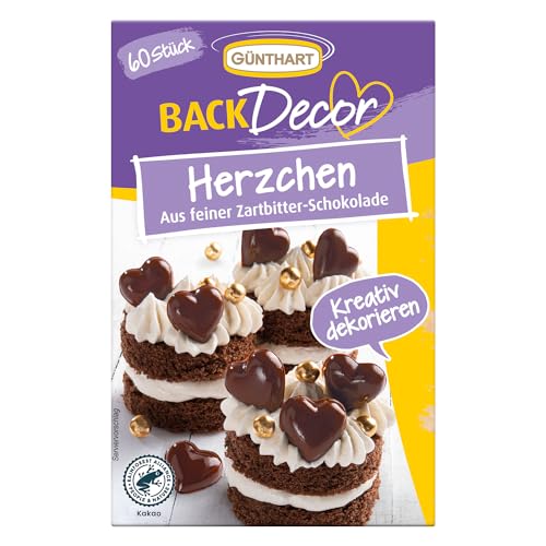 Günthart BackDecor | feine Decor Herzen | aus Zartbitter Schokolade | für deine Kuchen und CupCakes | zum Valentinstag Günthart BackDecor | feine Decor Herzen | aus Zartbitter Schokolade | für deine Kuchen und CupCakes | zum Valentinstag von Günthart