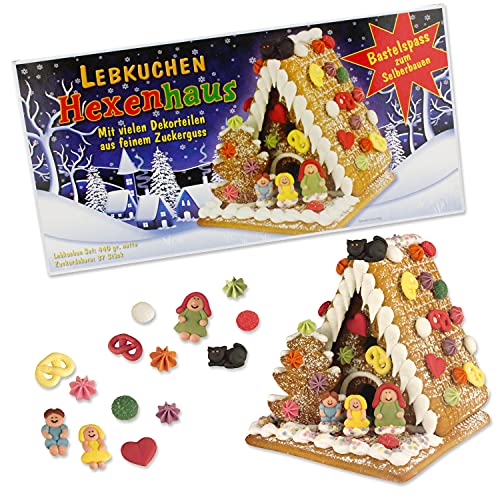 Günthart Lebkuchen Hexenhaus zum Dekorieren und basteln | 6 Lebkuchenteile | 37 Zuckerdekore Günthart Lebkuchen Hexenhaus zum Dekorieren und basteln | 6 Lebkuchenteile | 37 Zuckerdekore von Günthart