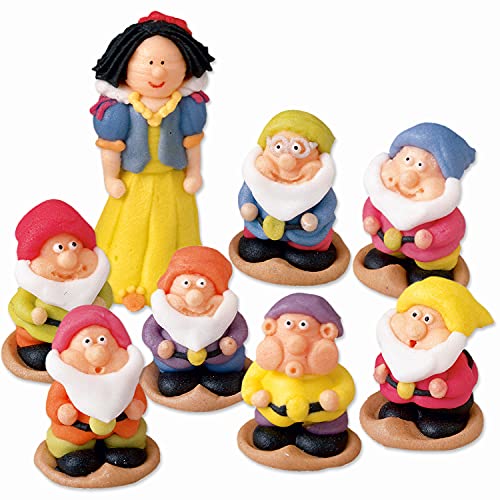 Günthart 96 Stück Märchen Figuren Schneewittchen und die sieben Zwerge Figuren aus essbaren Zucker, 1er Pack (12 Sets mit 546 gr) von Günthart