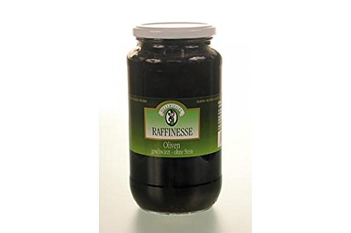 Schwarze Oliven, ohne Kern, geschwärzt, in Lake, 935g von Günther Hellriegel GmbH