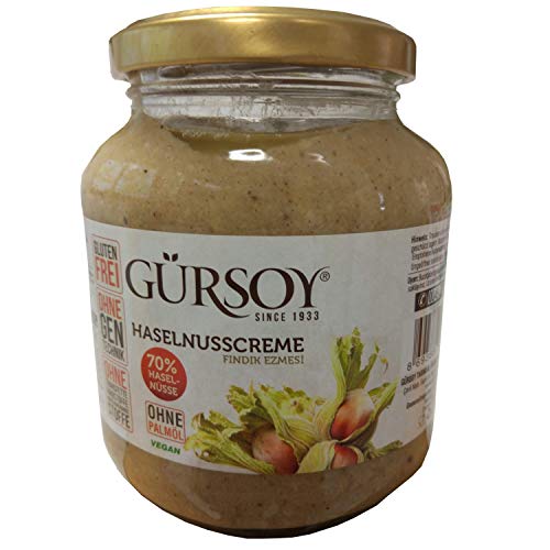 Gürsoy | Haselnussmus | 70% Haselnussanteil | Brotaufstrich | Gluten FREI | Ohne GENtechnik | Vegetarisch | OHNE palmöl | 320 g Gürsoy | Haselnussmus | 70% Haselnussanteil | Brotaufstrich | Gluten FREI | Ohne GENtechnik | Vegetarisch | OHNE palmöl | 320 g von Gürsoy
