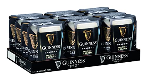 Guinness Draught, EINWEG 24 x 0,44 L Dose | 440 ml (24er Pack), Sortenreines Dosen-Set von Guinness