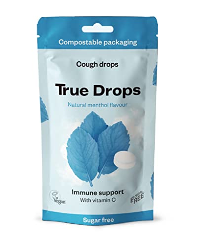 True Drops - MENTHOL/zuckerfreie Hustenbonbons/kompostierbare Verpackung / 1 x 70g von True Gum