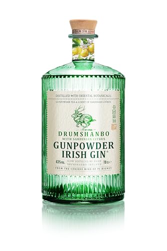Drumshanbo Gunpowder Irish Gin Sardinian Citrus 43% vol. (1 x 0,7l) – Premium-Gin aus Irland verfeinert mit Citrusfrüchten aus Sardinien von Gunpowder Irish Gin
