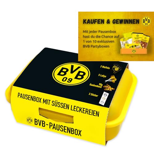 GUNZ BVB Borussia Dortmund Pausenbox für echte Fans | vielseitig & praktisch | spülmaschinenfest | inkl. 250g leckerer Süßigkeiten | Gewinnchance bei jedem Kauf! von Gunz
