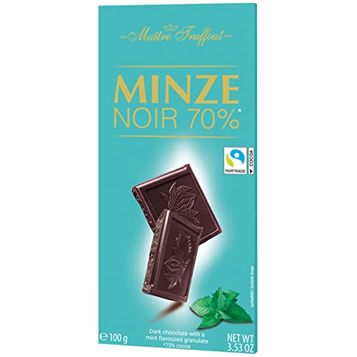 Maitre Truffout Zartbitterschokolade 70% mit Minzgeschmack 100g von Gunz