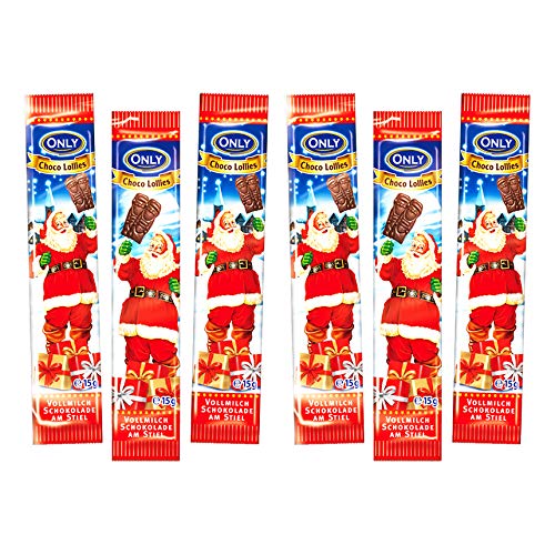 Only Weihnachts-Vollmilchschokolollies am Stiel 6x15g von Gunz