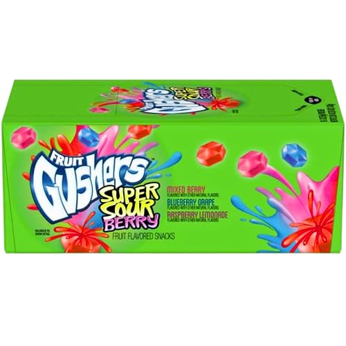 Fruit Gushers Super-Sauerbeeren-Box, 18 Snack-Beutel, 57 ml Fruit Gushers Super-Sauerbeeren-Box, 18 Snack-Beutel, 57 ml von Gushers