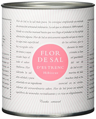 Gusto Mundial Flor de Sal d’Es Trenc Hibiskus Salz 150g | unbehandeltes, naturbelassenes Meersalz aus Mallorca | Mit getrockneten Hibiskusblüten | Gourmetsalz von Gusto Mundial